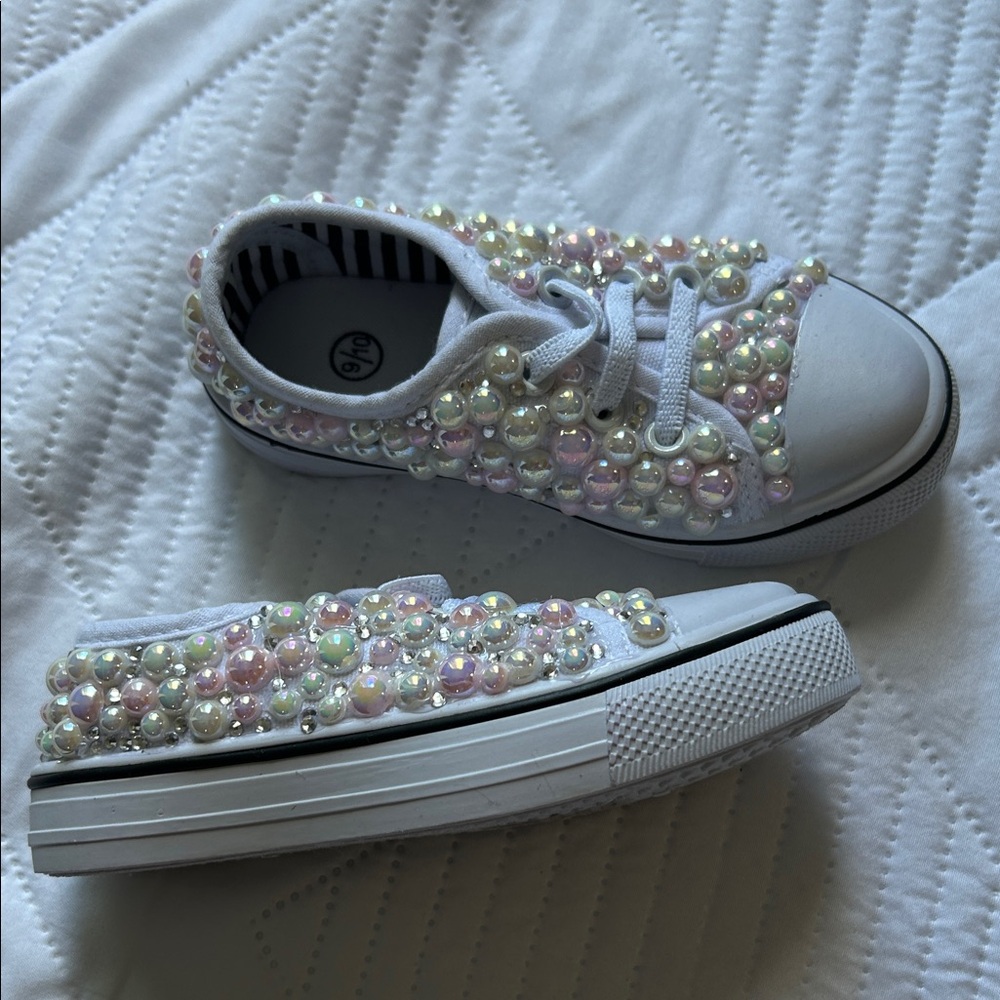 Children’s sneaker Pearl Embellished New handcrafted summer Easter spring
